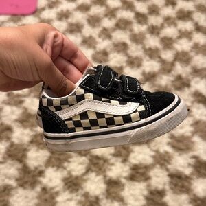 Vans Kids Black and White Checkered Sneakers